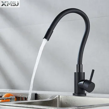 ก๊อกน้ำอเนกประสงค์แบบหมุนได้ สีดำ สำหรับอ่างล้างจานในครัว ติดตั้งบนเคาน์เตอร์ ใช้ได้ทั้งน้ำร้อนและน้ำเย็น 2