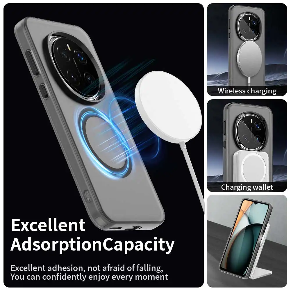 Candy Color Magnetic Wireless Charging Case - Matte Clear Cover