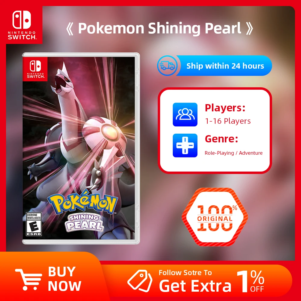 Nintendo Switch Game Pokemon Shining Pearl Tv Tabletop Handheld Play
