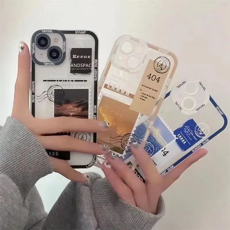 Sunset Landscape Stamp Phone Case Cover
