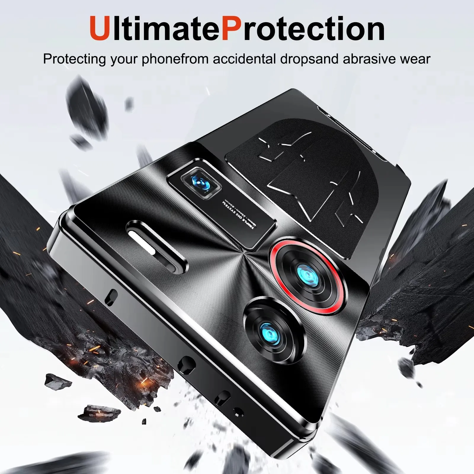 Shockproof Metal Bumper Frame Case with Premium Graphene Heat Dissipation and Aluminum Lens Protection