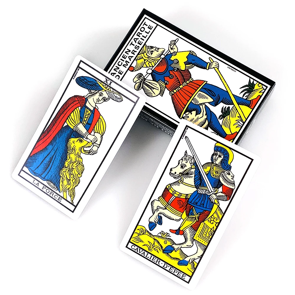 프랑스어 버전. Ancien Tarot De Marseille 카드 클래식 마르세유 타로 데크 초보자를 위한 운세 점술 타로 보드 게임