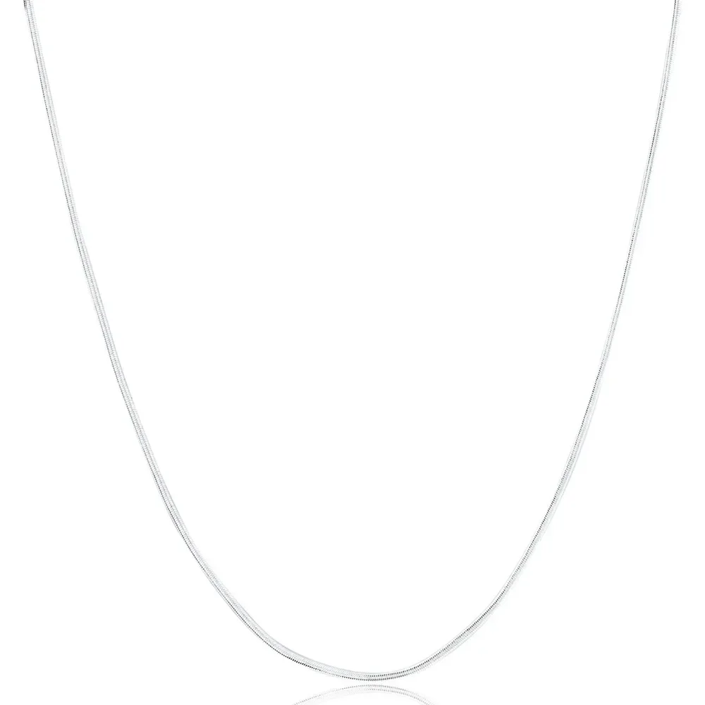 40-75cm Length 925 Sterling Silver Necklace 2MM Charms Wedding Party Flat Snake Chain Cute for Women Men Fashion Fit Pendant pendant necklace silver necklace silver pendant