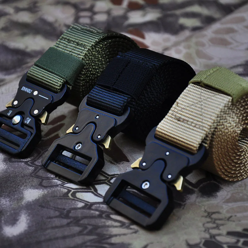 Professional Tactical Belt Men Casual Travel Multipurpose Quick Release Nylon Canvas Woven Belt Individually Pack A2686