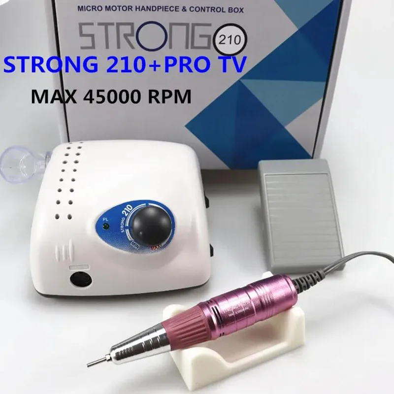 Strong 210 PRO XII Nail Drill 65W 35000 Machine Cutters Manicure Electric Nail Drill Milling Manicure Machine Polish Nail File 4