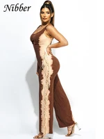 Nibber Chic Side Tassel Jumpsuit Women Sexy Hollow Contrast Stretch Summer Fashion Fit Sleeveless Elastic Workout Long Overalls - Image 3