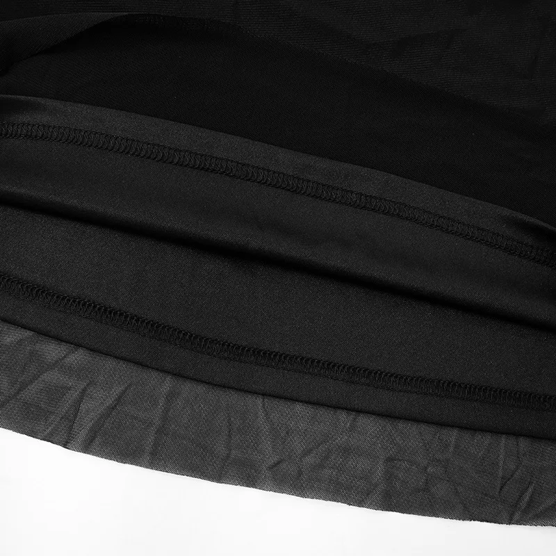 Mesh Backless Fashion Dress For Women Sexy Long Sleeve Lace-Up Slim Patchwork Bandage Dress Women's Solid Autumn Dress New