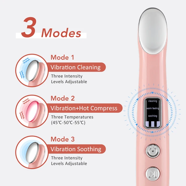 Vibration Red Light Eye Massager Pen Hot Compress Beauty Anti Wrinkles Eye Lifting Wand Eye Care for Dark Circles Eye Bag Reduce 3