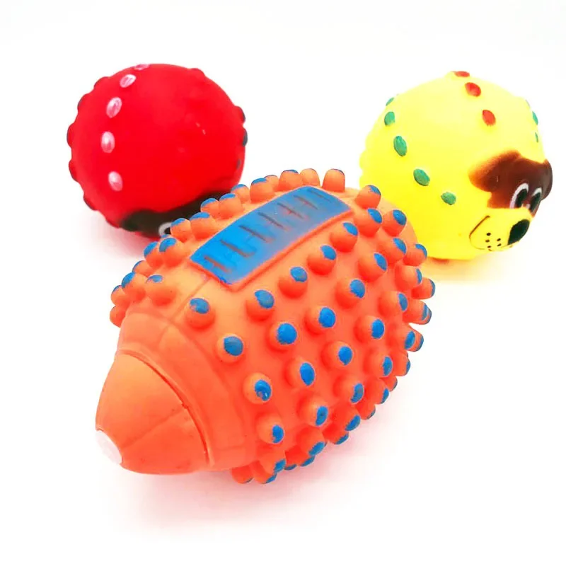 

Dia. 12cm Squeaky Dog Toys Colorful Football Chew Pets Dogs Toys for Large Dogs Cats Pet Squeaker Toys Interactive Dog Toy