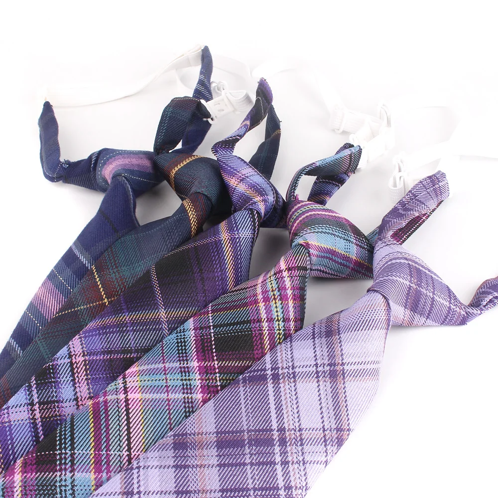 Skinny Ties For Men Women Casual Plaid Necktie Suits Boys Girls Ties Slim Men Necktie Gravatas Simple Lazy person Student Tie Neck ties