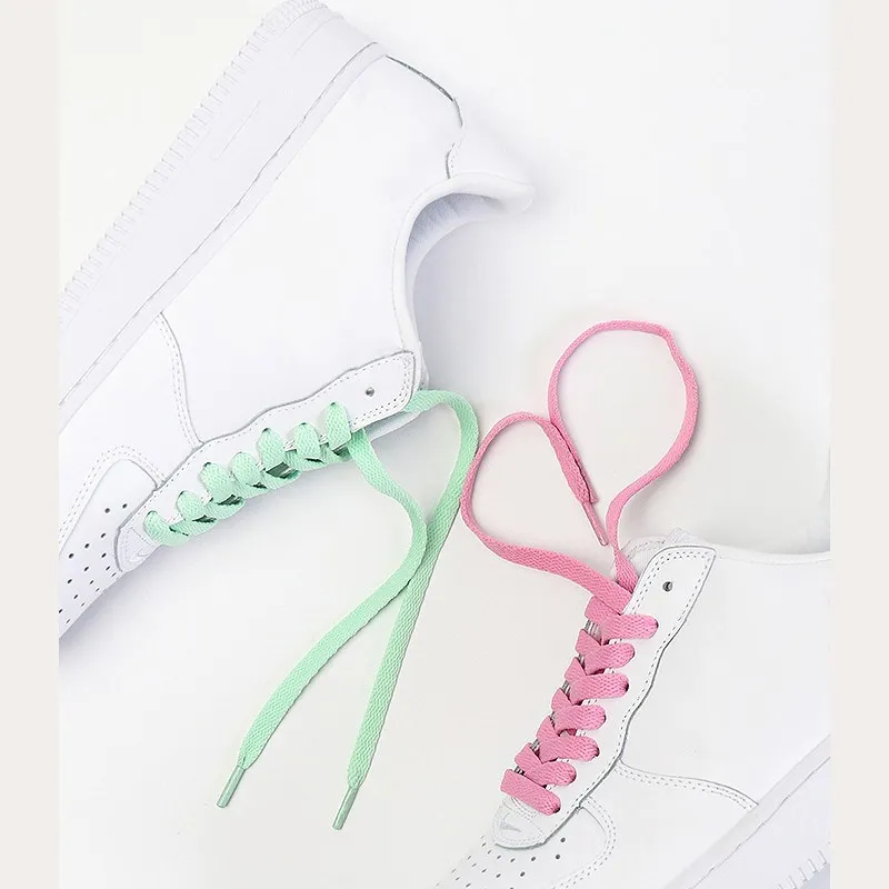 1 Pair Flat Shoelaces Classic Shoe Laces Fit Fashion Solid Sports Shoelace Casual Unisex Shoe Strings Shoe Accessories AF1