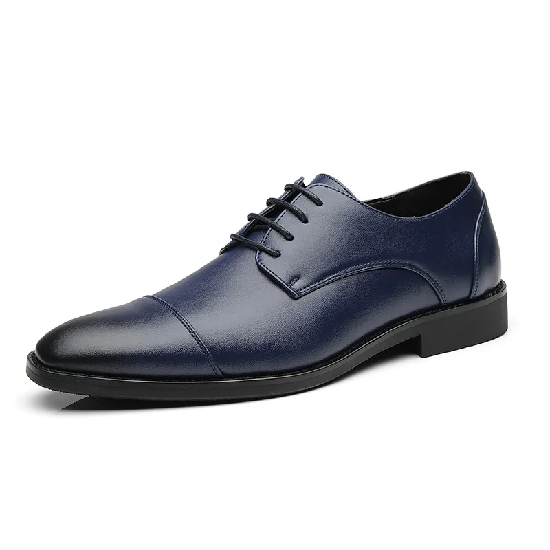 Classic Man Retro Derby Leather Shoes Lace Up Mens Business Dress Office Shoe Fashion Wedding Party Suit Oxfords British Style