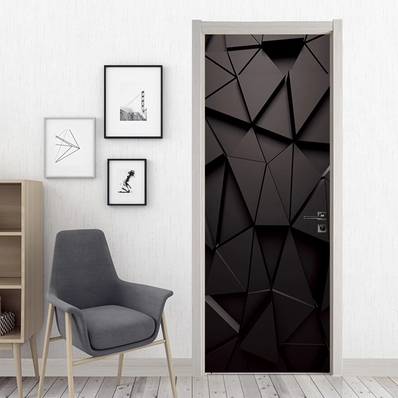 Door Wallpaper Stickers Customizable Door Stickers Removable Vinyl Star View Home Apartment Decoration Decorative Painting Mural Buddha Wallpaper