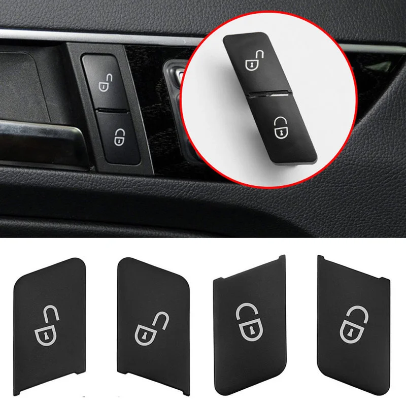 

4 шт. крышка кнопки дверного замка автомобиля, декоративная крышка кнопки ABS, матовые черные автомобильные аксессуары, внутренние части для ...