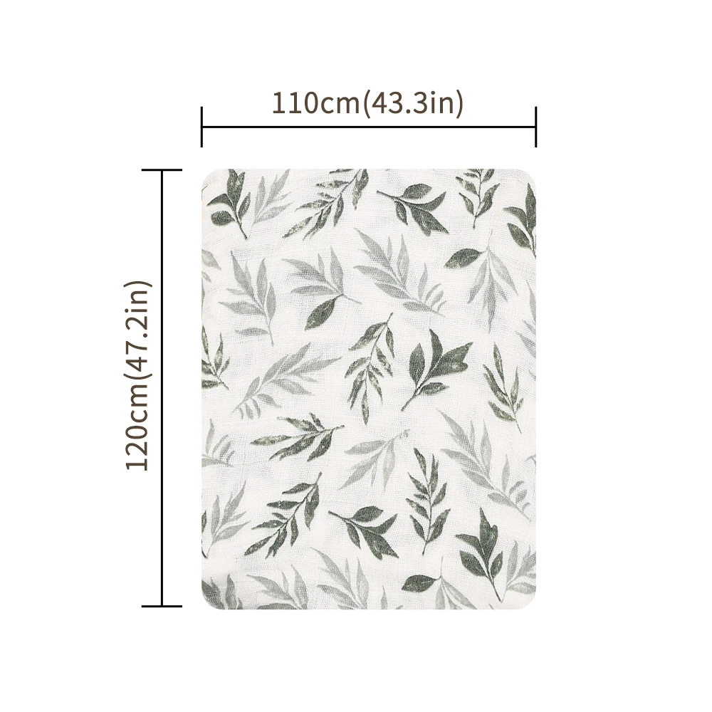 Elinfant Muslin Swaddle Blankets 100% cotton 120*110cm 2 Layers Newborn Baby Bath Towel Wrap Nursing Cover 2