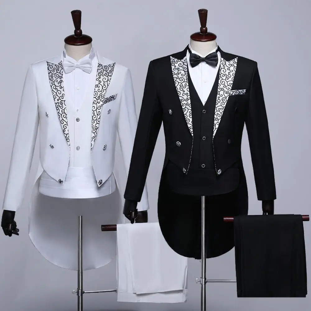 Personality Neckline Jacquard Slim Double Breasted Groom Tuxedos/Groom Costume/Groomsman Tuxedos 231A