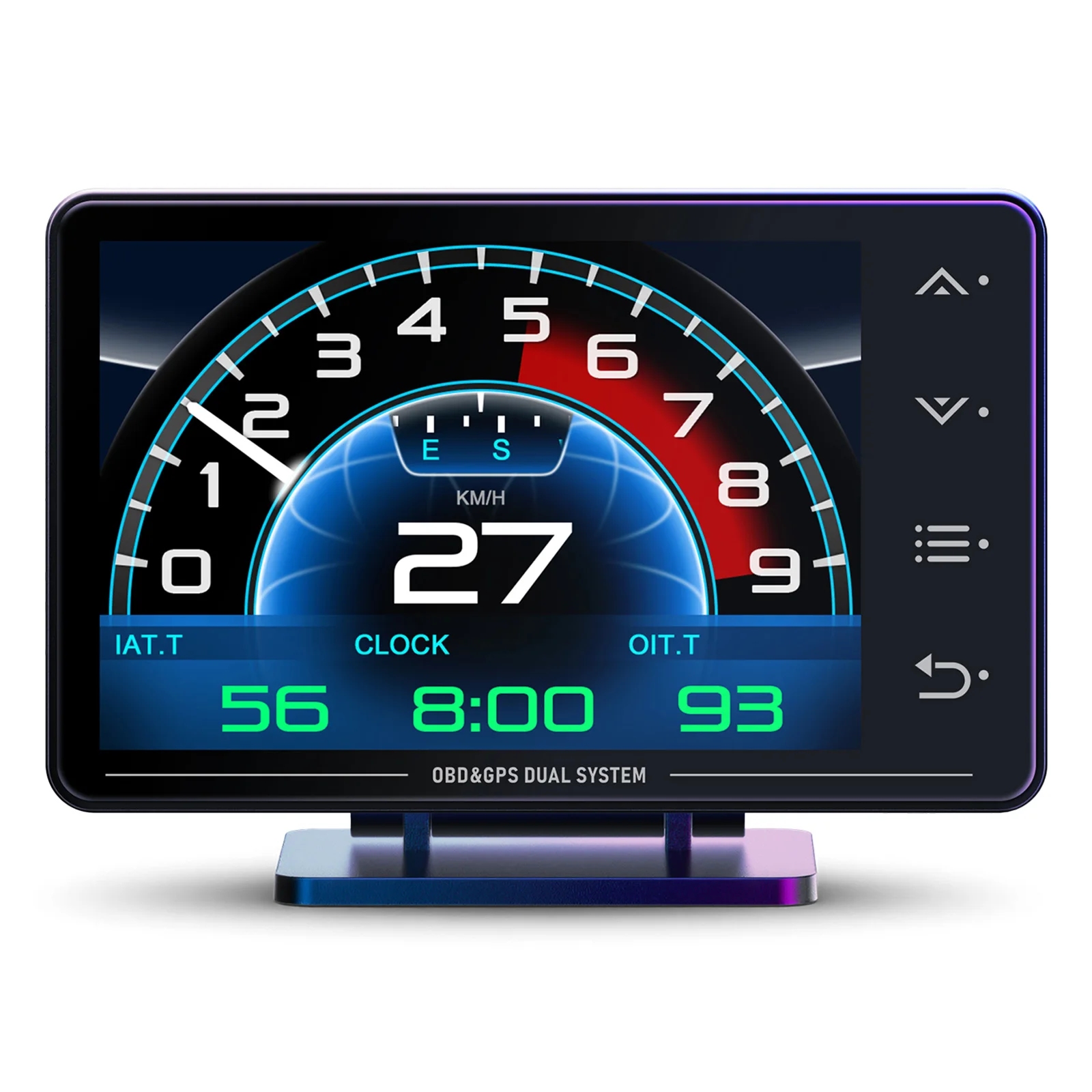 XS OBD+GPS 계기판 HUD 게이지 자동차 다기능 헤드업 디스플레이 수온, 오일온도, 터보차저, 오일압력 LCD 디스플레이