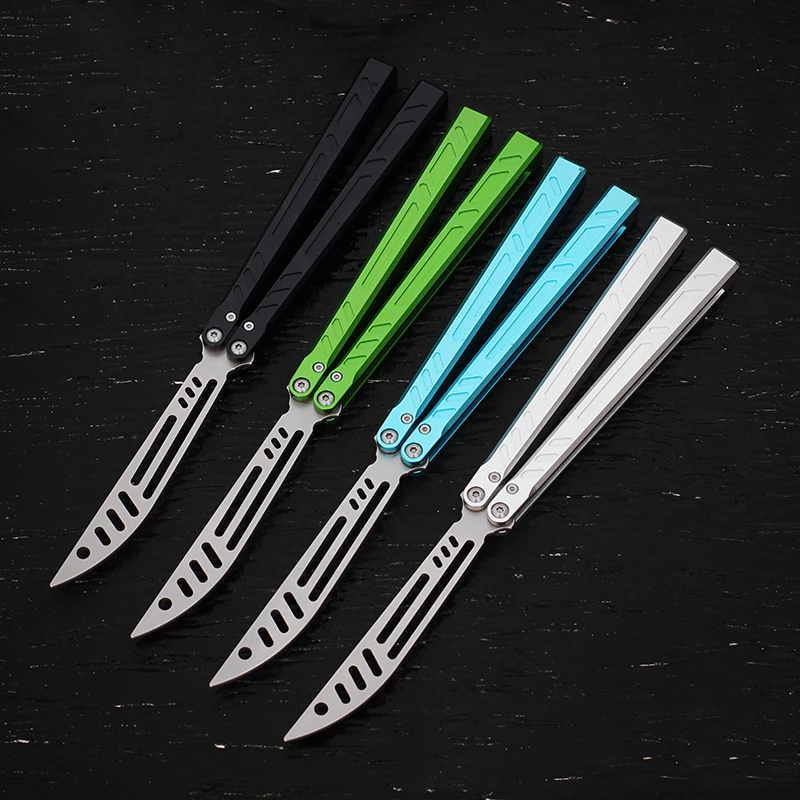 Theone Barebones Clone BB Balisong Butterflyknife Flipper Trainer Knife  440C Blade Handle Bushings System Safe EDC Outdoor Knife