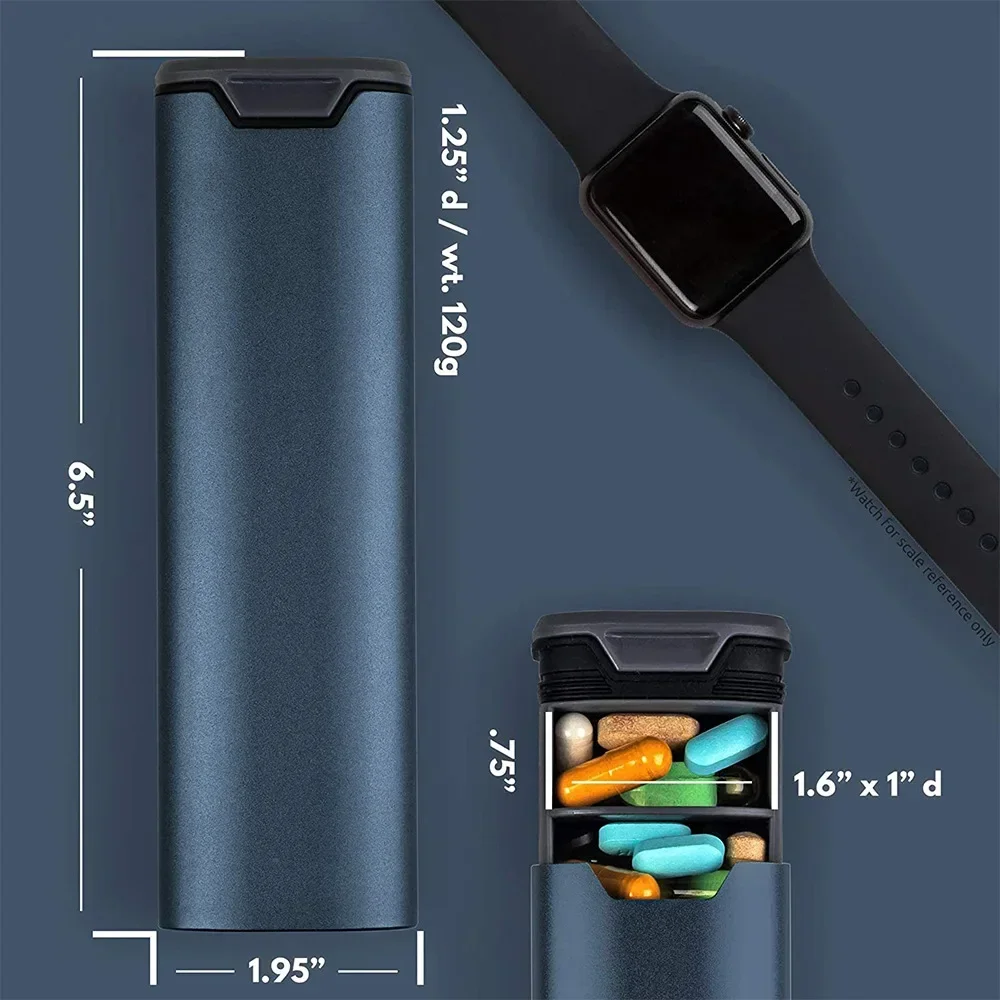 Aluminum Seven-day Pill Box Travel Classification Large-capacity Portable One-week Pill Box Medicine Organizer  Pill Container