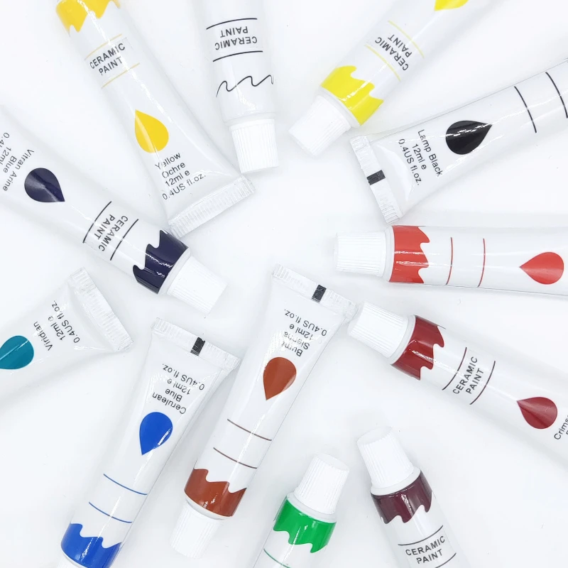 12색 12ml 아크릴 구아슈 수채화 세라믹 섬유 유화 물감 강력한 커버력 그라피티 여행 스케치용