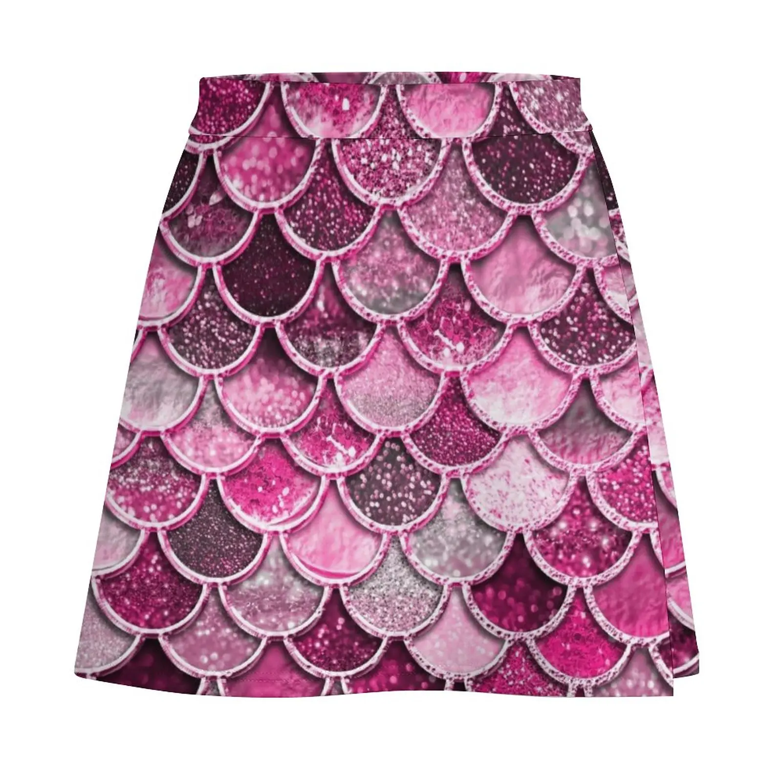 Pink Purple Magenta Sparkle Faux Glitter Mermaid Scales Mini Skirt womens clothing korean style women clothing Woman short skirt