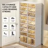 Collapsible Shoe Rack Storage Box Easy To Assemble Collapsible Shoe Box for Closet Hallway Portable White Plastic Shoe Cabinet 5