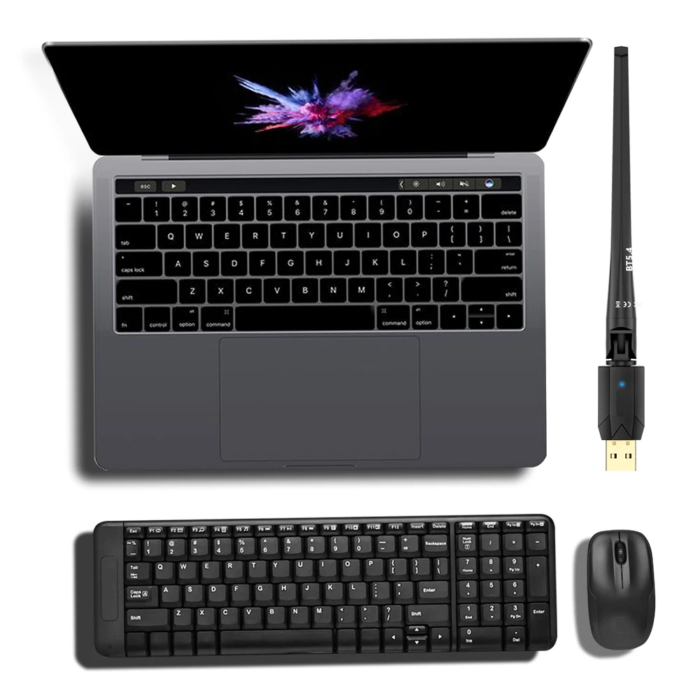 USB 블루투스 호환 5.4 어댑터, 오디오 송신기 리시버 어댑터, PC 무선 마우스 키보드용 드라이버 무료 150m