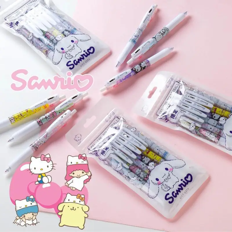 4Psc Set Sanrio Hello Kitty Gel Pens Girls Stationery Bulk Press Fountain  Pen Kawaii Pink Student Dedicated Pen School Supplies - AliExpress