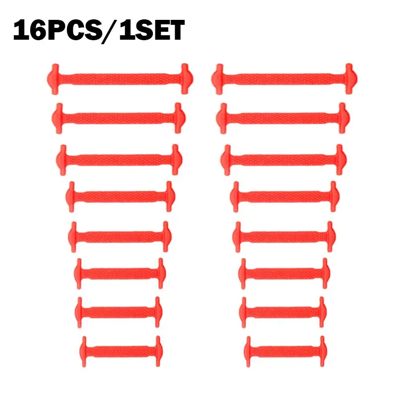 Elastic No-Tie Shoelaces - Unisex Silicone Stretch Bands (16-Pack)