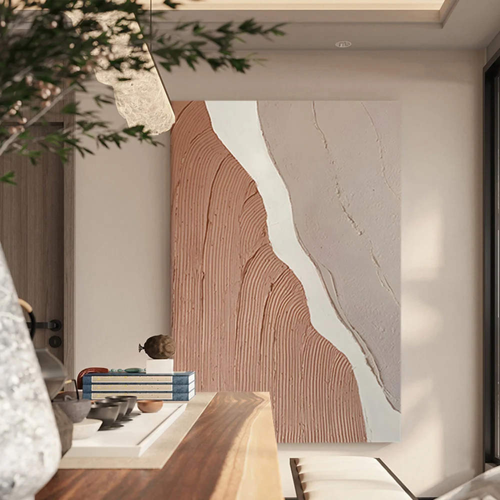 Original Abstract Painting Terracotta Art 3D Texture Art Minimalist