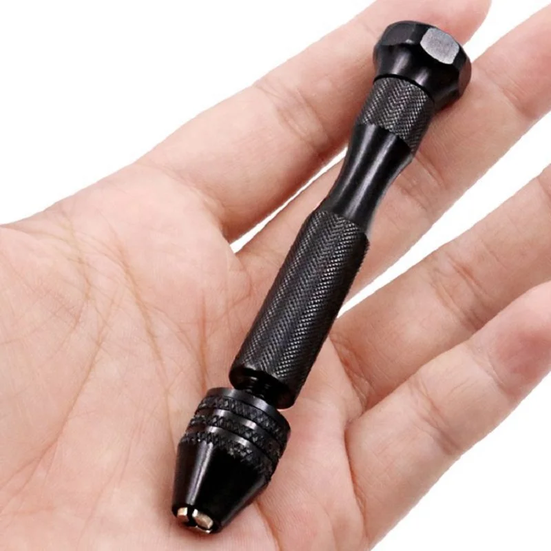 

Mini Micro Aluminum Hand Drill With Keyless Chuck HSS Steel Twist Drill Bit Woodworking Drilling Rotary Tools Hand Drill Manual