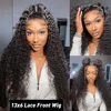13x6 Hd Lace Frontal Wig Curly Human Hair Wigs  32 Inch Deep Wave Water Wave Lace Frontal Wigs 3