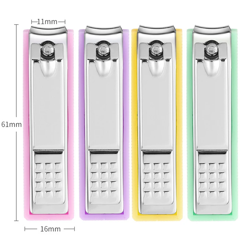 1Pcs Nail Clippers with catcher Manicure Mini Fingernail Cutter Nippers Carbon Steel Manicure Tools