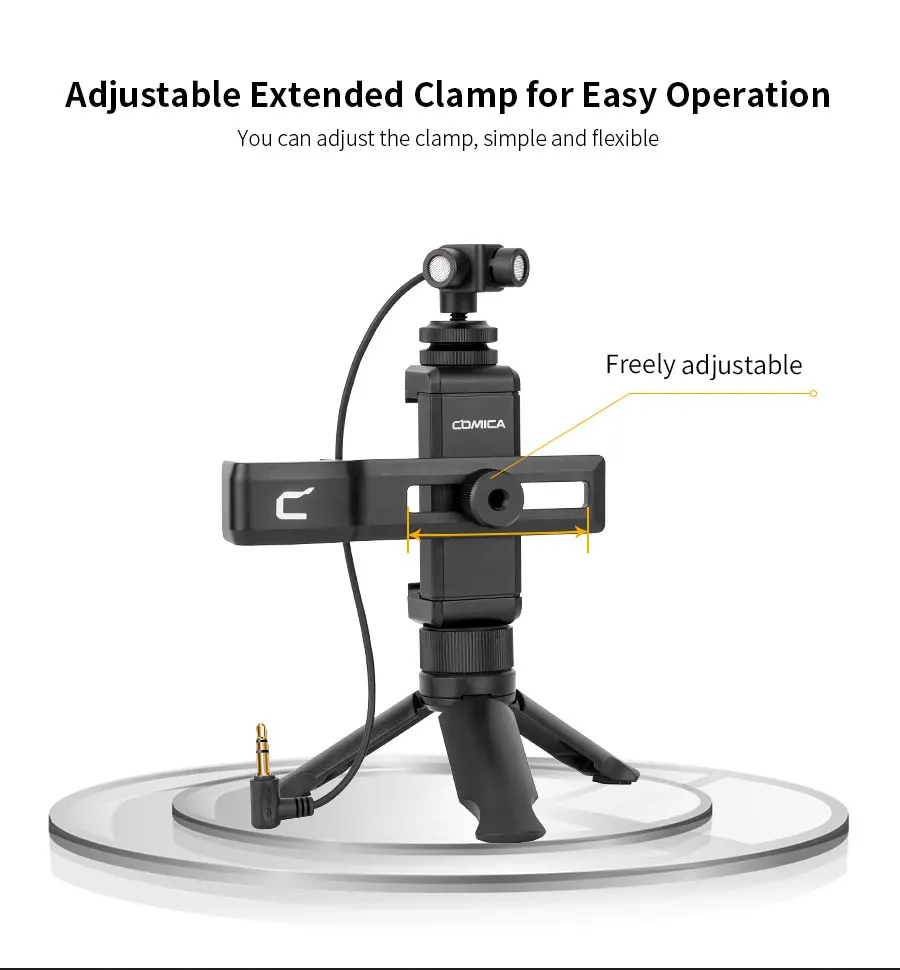 COMICA XY Cardioid CVM-MT-K1 Mini Dual-Mic Smartphone Video Kit For Osmo Pocket 180 Degree Adjustable Metal Housing Microphone
