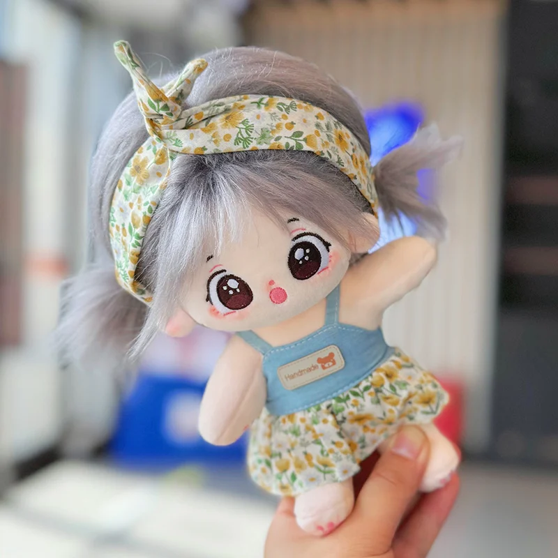 20cm Kawaii Idol Plush Cotton Dolls Stuffed Star Figure with Strap Skirt Suit Cute Fat Body Sports Girls Doll Can Change Clothes