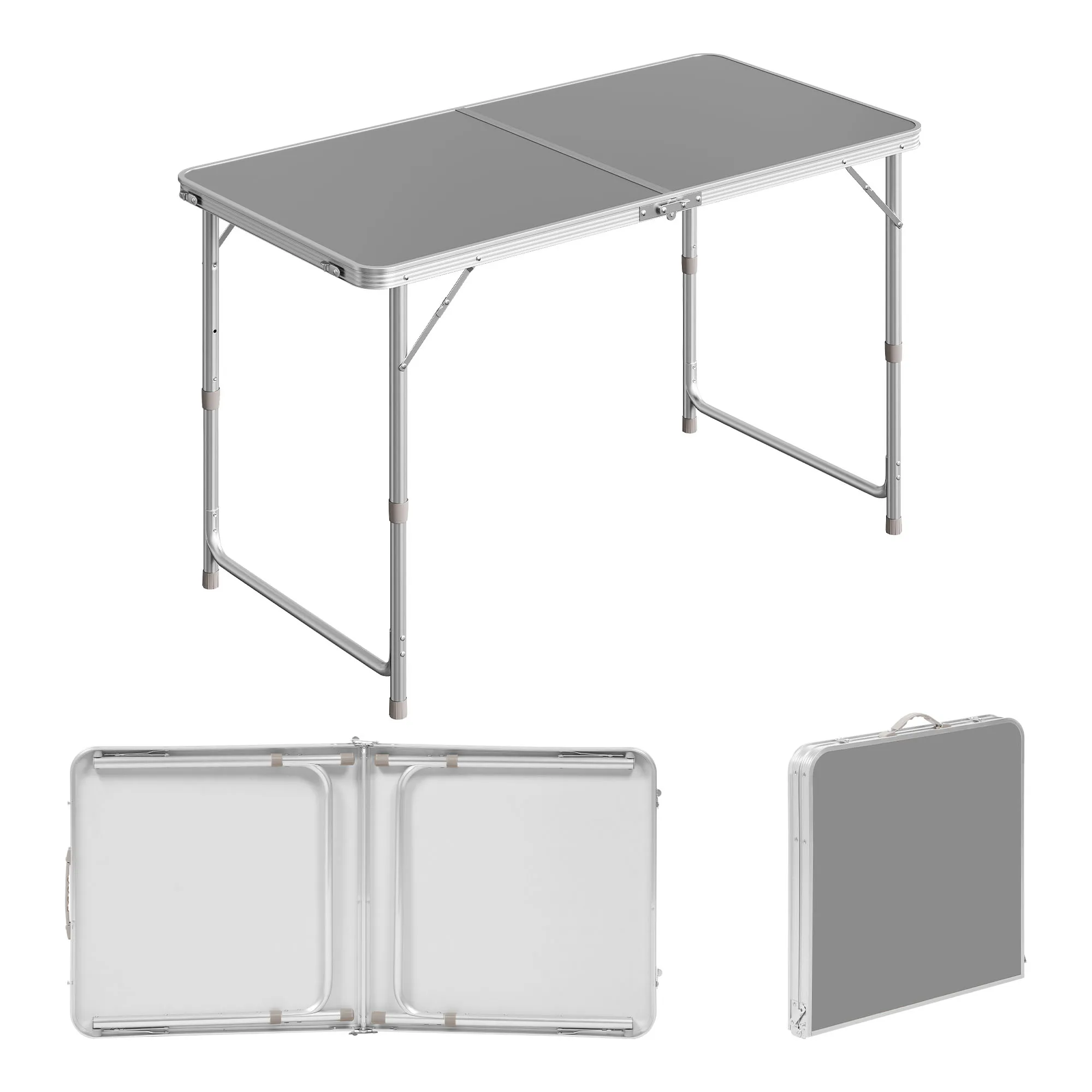 WOLTU Picnic Folding Table Camping Garden Table with Handle Adjustable Height Portable for Outdoor Balcony
