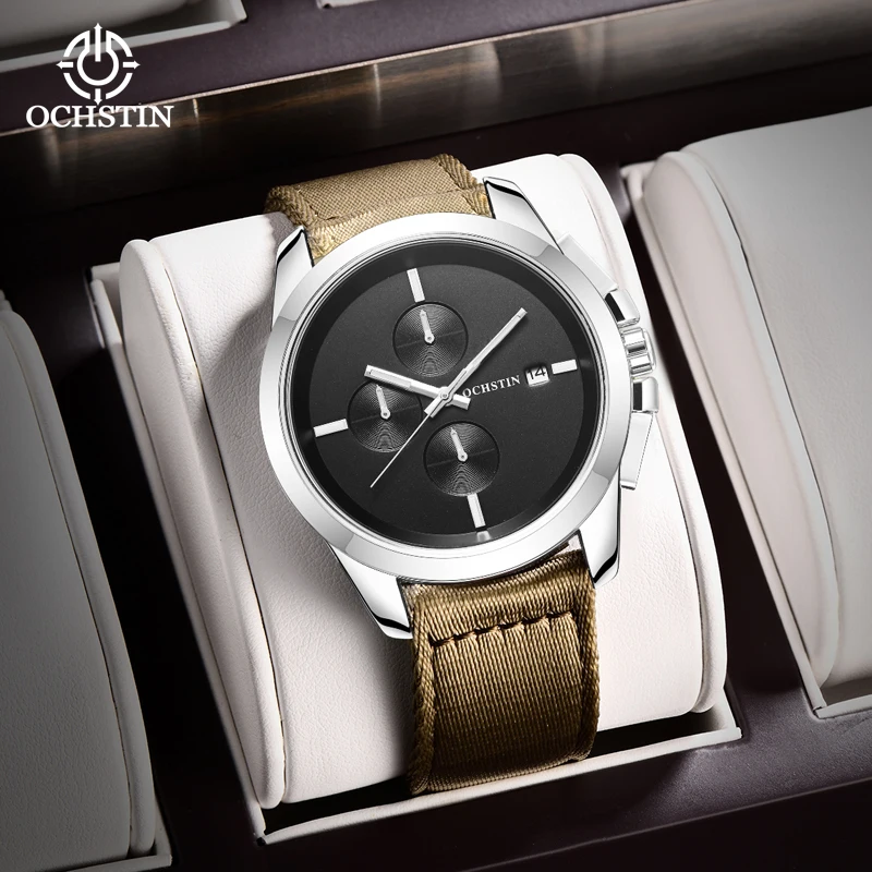 Ochstin Creative Nylon Series Fashionable and Gorgeous Original Multi functional Movement Waterproof Watch Men's Quartz Watch