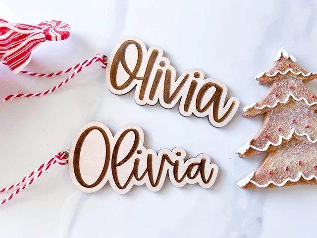 Christmas Stocking Name Tags Personalized Stocking Wood Letters