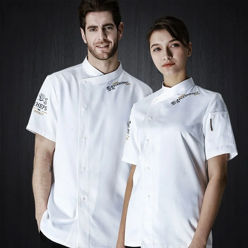 Chef Restaurant Uniform Long Sleeve Cook Jacket Men Women Hotel F&B Waiter Kitchen Commis Baker Wear