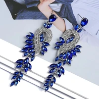 Elegant Metal Hollow Chain Leaves Crystal Pendant