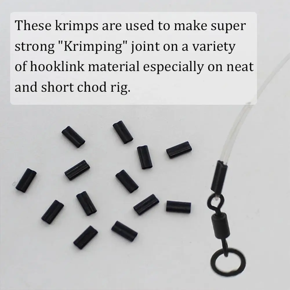 Carbon tube Fishing Crimp Sleeves 50pcs Double Oval Fishing Line Crimping Tube Wire Crimp Connector Accessories 0.6mm 0.7mm