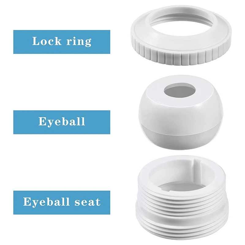 3Pcs Nozzle White Nozzle PVC Nozzle For Swimming Pool Opening Eyeball Nozzle Flow Inlet Fitting For Hayward SP1419D 2