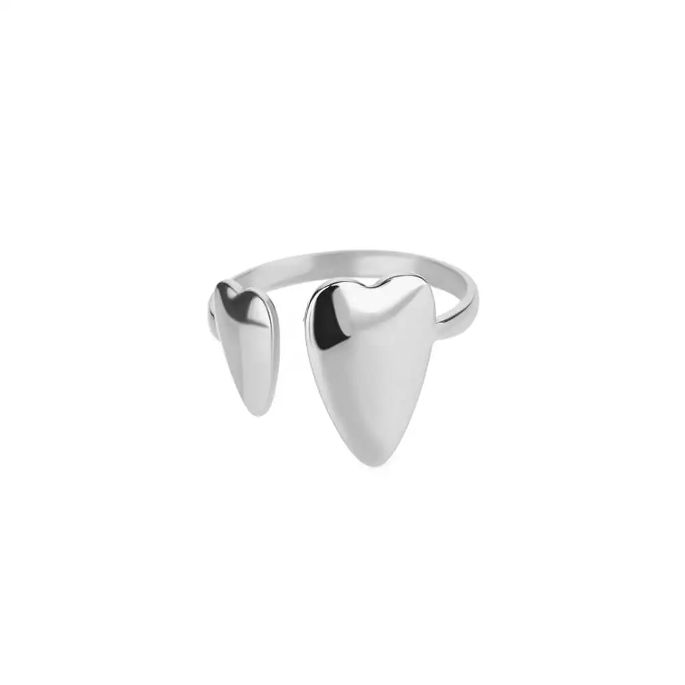Edelstahl Herz Ringe Für Frauen Gold Farbe Herz Öffnung Ring Hochzeit Ästhetische Party Schmuck Geschenk für Sie BFF anillos – Detail 5