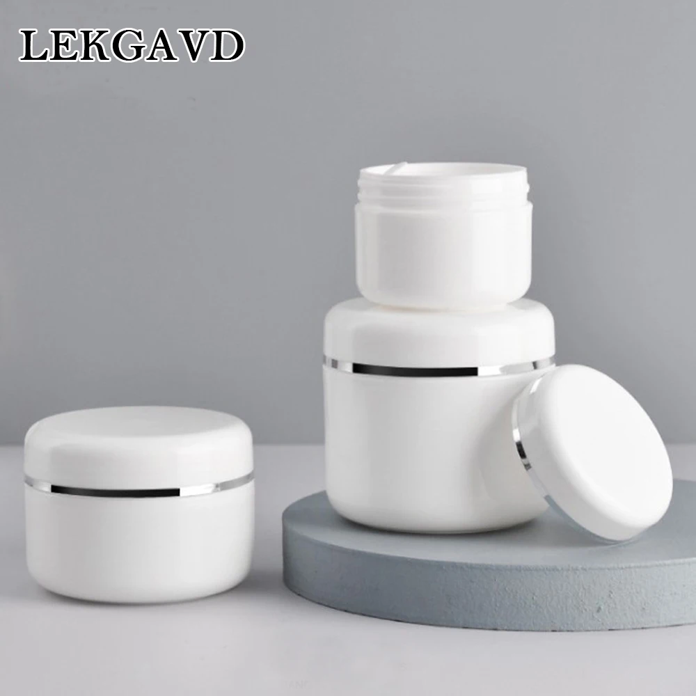 20/30/50/100/150/250ML Refillable Bottles Travel Face Cream Lotion Jar Cosmetic Container White Plastic Empty Makeup Jar Pot