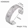 CARLIDANA Fashion Waterproof Stainless Steel Silver Color Bracelets Geometric Multilayers Open Adjustable Women Bracelets 3