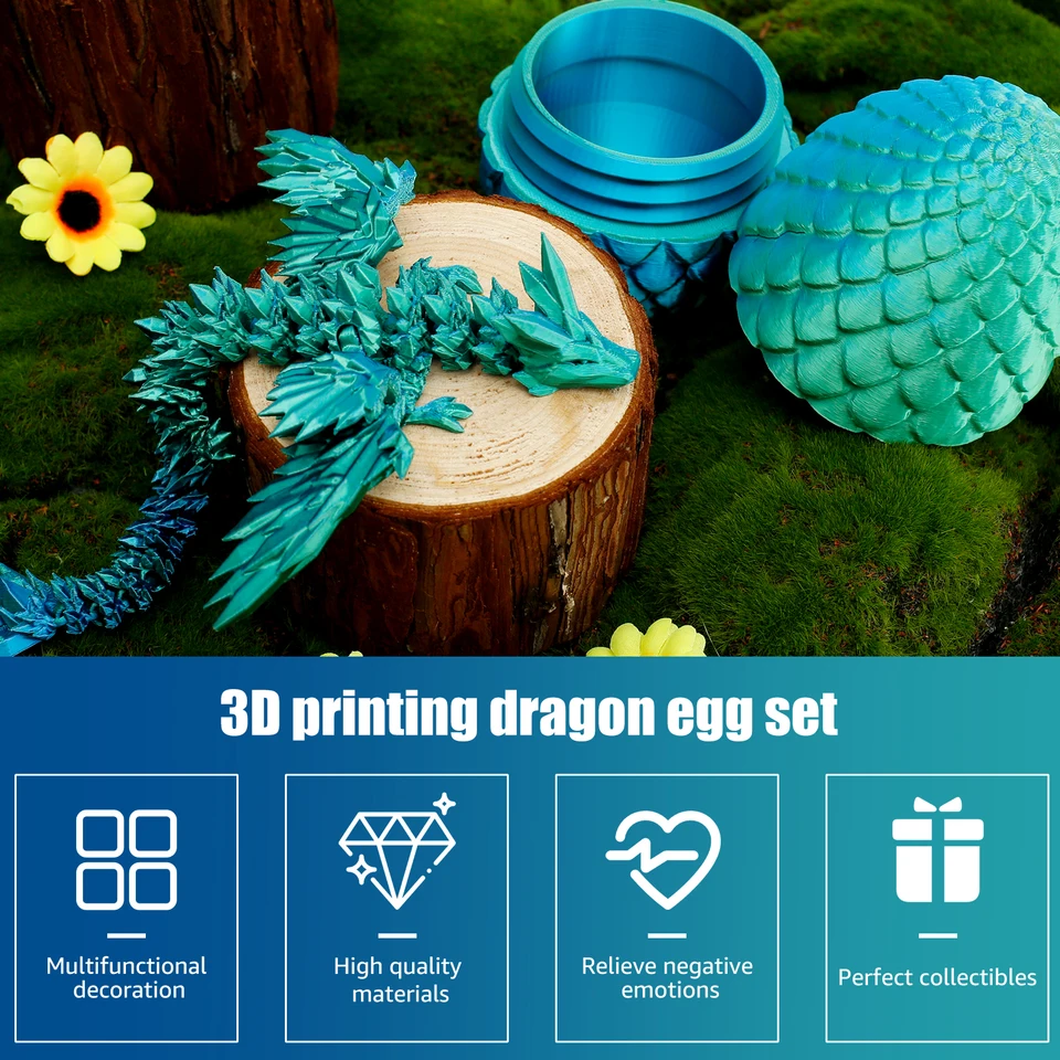 Nezababy Drachenei Mit Drache - 3D-gedruckte Dekofigur Für Ostern