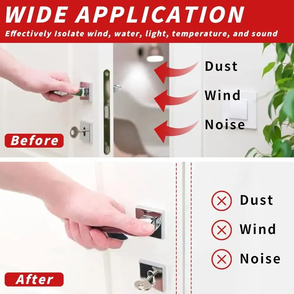 Household Soundproofing Weather Stripping Windproof Door Seal Strip Rubber D-Shape Self-adhesive Door Frame Insulation