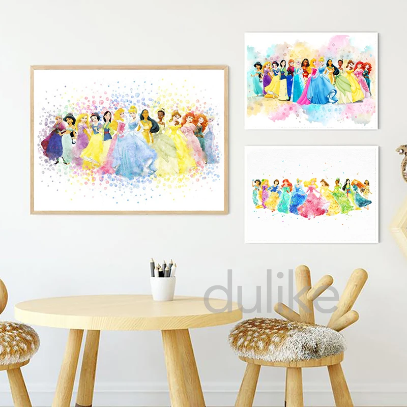 Watercolor Disney Princess Wall Art 5