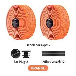 BUCKLOS Anti-Slip Waterproof Cycling Handlebar Tape - Road Bike Accessory (Orange)