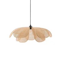 Japanese Style Rattan Penant Lamp Weaving Petal Willow LED Chandelier Bedroom Tea Dining Room Island Indoor Lighting Decor 1